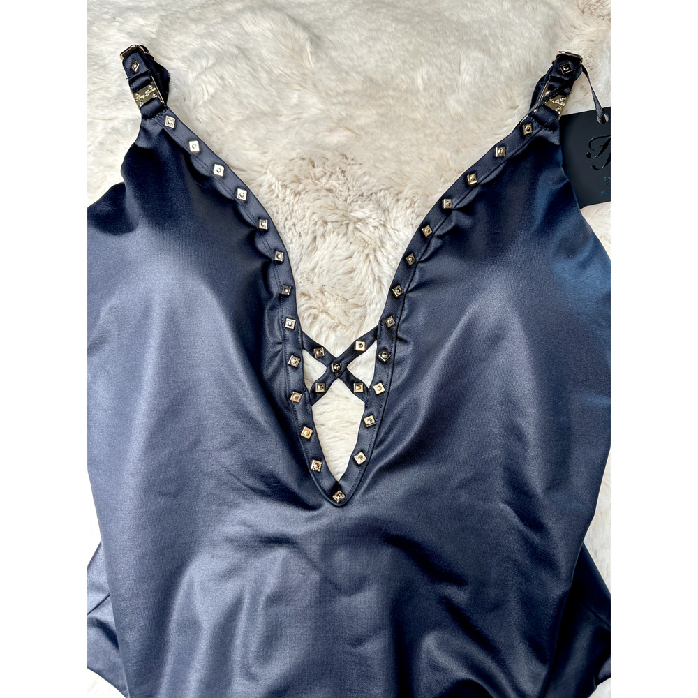 Honey Birdette EIVISSA🖤 Black & Gold Studded One Piece Swim Medium - Picture 3 of 3